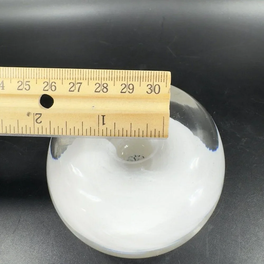 Venetian Hand Blown Clear White Cased‎ Paperweight Glass Pen Holder Decor Italy